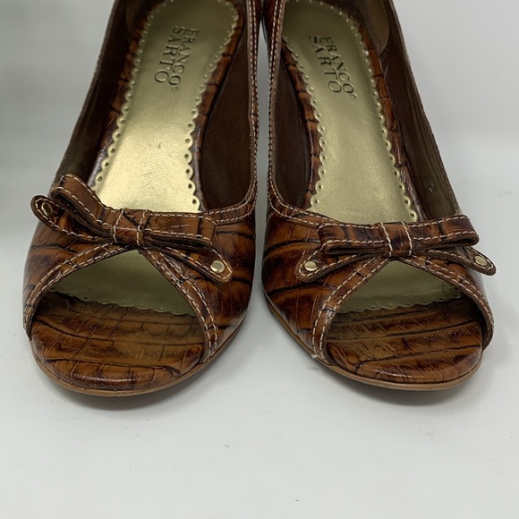 Franco Sarto crocodile peep toe heels - Picture 3 of 13